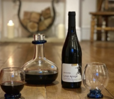 wine decanter and glasses